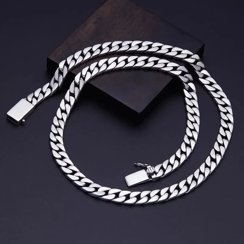 100% S925 Sterling Silver Necklace Bracelet Punk S925 Silver Jewelry Never Fade Carry certificate Men Women Jewelry Gifts