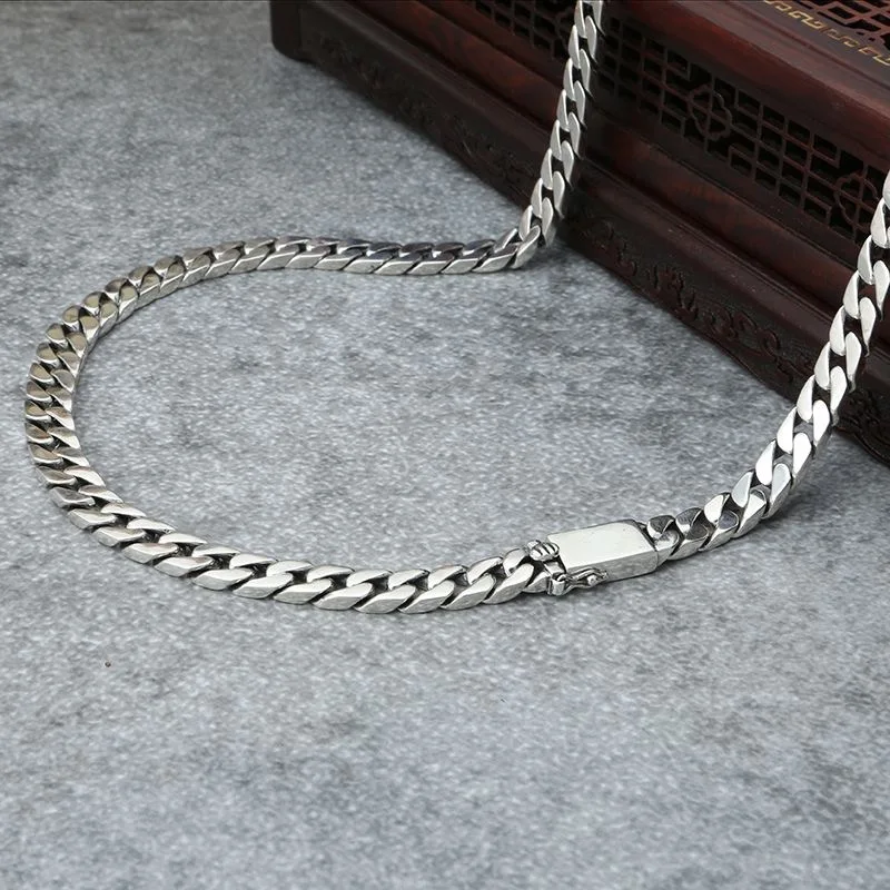 100% S925 Sterling Silver Necklace Bracelet Punk S925 Silver Jewelry Never Fade Carry certificate Men Women Jewelry Gifts