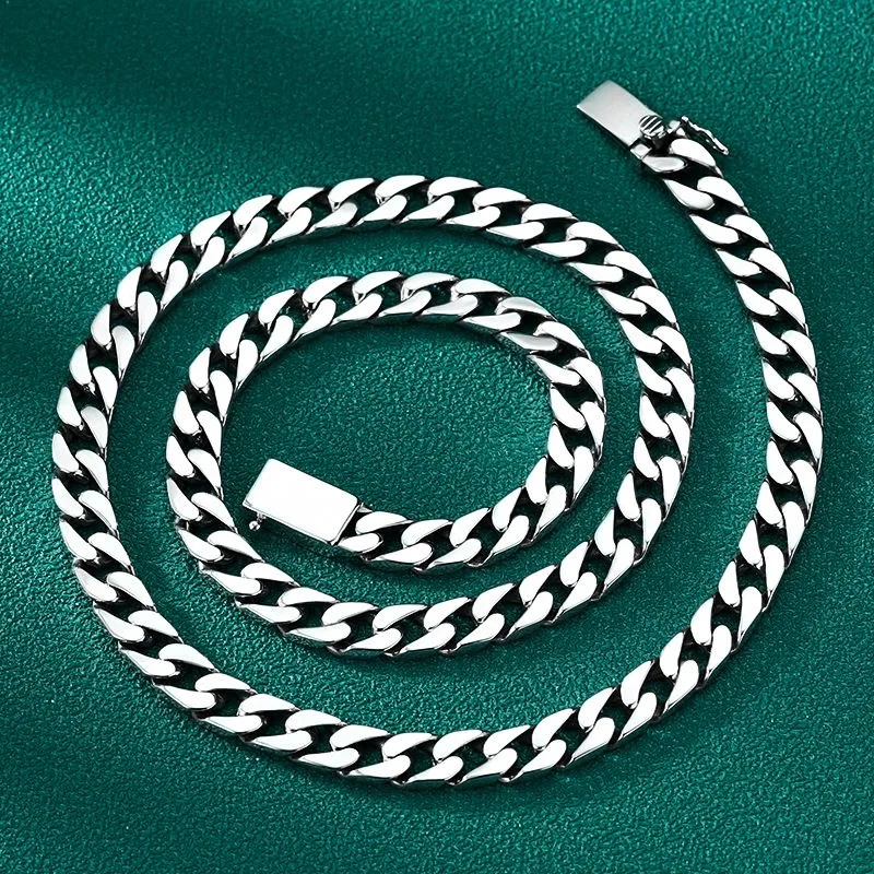 100% S925 Sterling Silver Necklace Bracelet Punk S925 Silver Jewelry Never Fade Carry certificate Men Women Jewelry Gifts