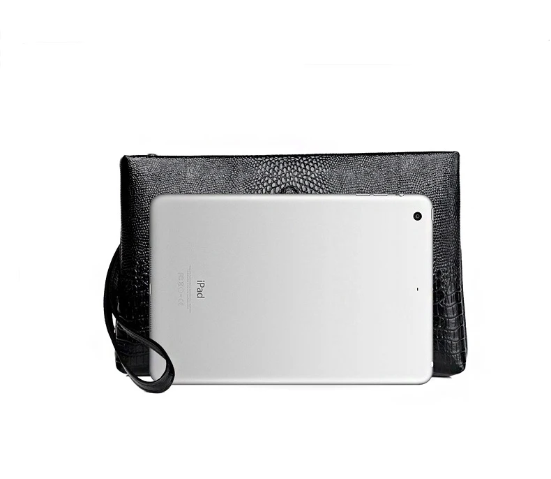 Luxury Brand Men Clutch Bag Fashion Long Wallet Men Leather Double Zipper Business Purse Black Brown Casual Male Handy Money Bag