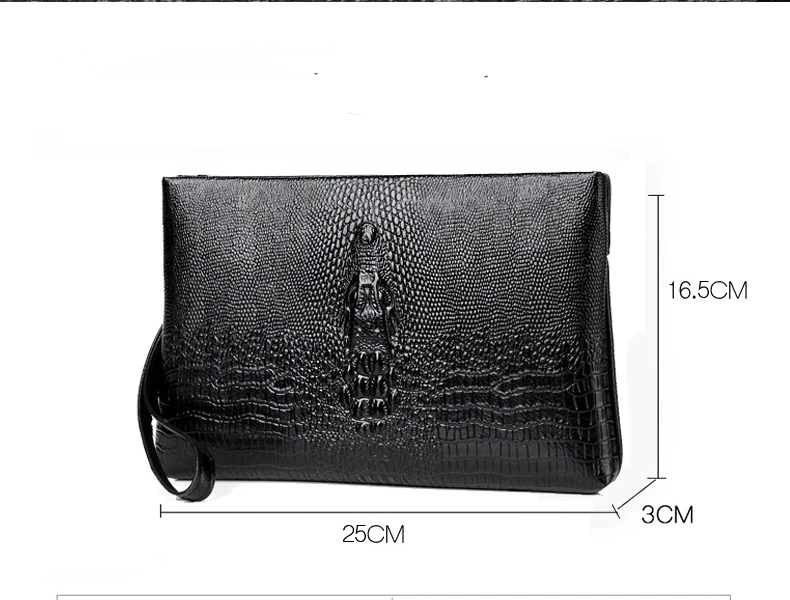 Luxury Brand Men Clutch Bag Fashion Long Wallet Men Leather Double Zipper Business Purse Black Brown Casual Male Handy Money Bag