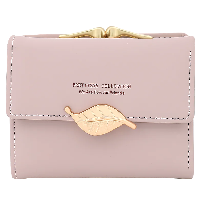 New Purse Female Japan and South Korea Small Fresh PU Solid Color Three Fold Bag Multi-Card Folding Large Capacity Coin Student