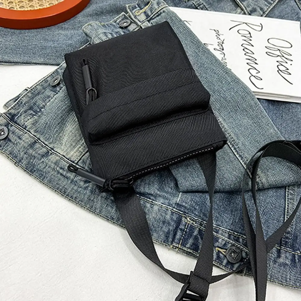 Women Men Nylon Shoulder Bag Fashion Leisure Solid Color Waterproof Cross-body Bag Messenger Bags Outdoor Sports Cellphone Pouch