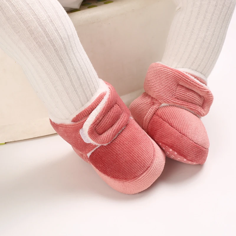 Winter Baby Cotton Shoes Thick Plush Snow Boots Soft Casual Walking Shoes for 0-18 Month Old Comfortable Toddler Footwear