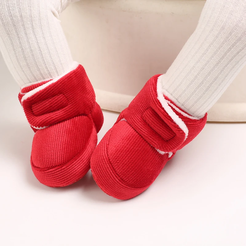Winter Baby Cotton Shoes Thick Plush Snow Boots Soft Casual Walking Shoes for 0-18 Month Old Comfortable Toddler Footwear