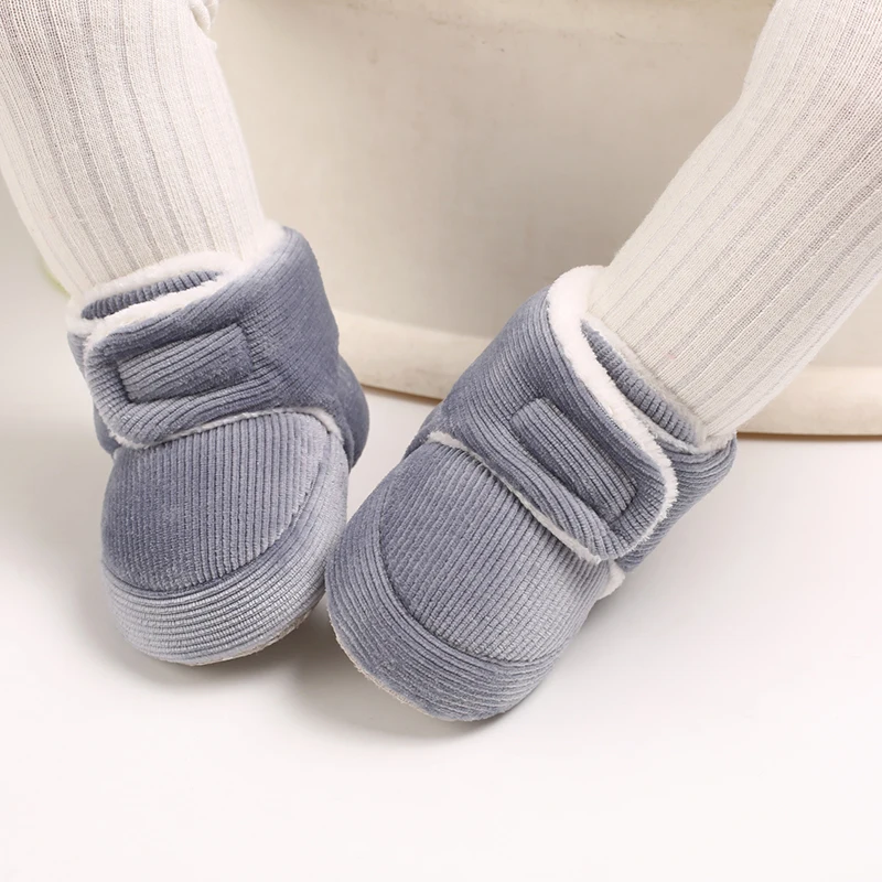 Winter Baby Cotton Shoes Thick Plush Snow Boots Soft Casual Walking Shoes for 0-18 Month Old Comfortable Toddler Footwear