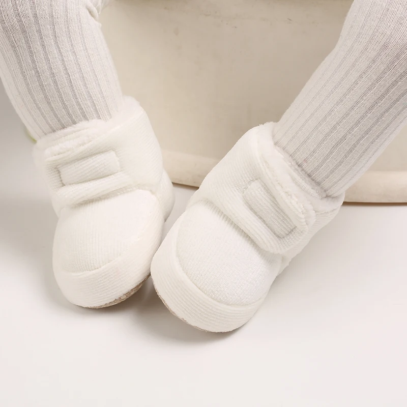 Winter Baby Cotton Shoes Thick Plush Snow Boots Soft Casual Walking Shoes for 0-18 Month Old Comfortable Toddler Footwear