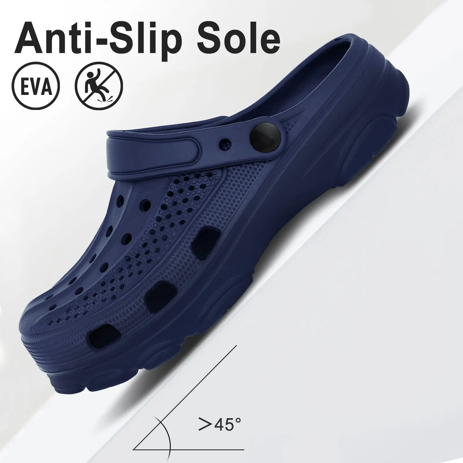 Smile Pop Casual Men Clogs Slippers Band Summer Slippers Outdoor Non-slip Beach Cozy Men Shoes Soft EVA Home Breathable Slippers