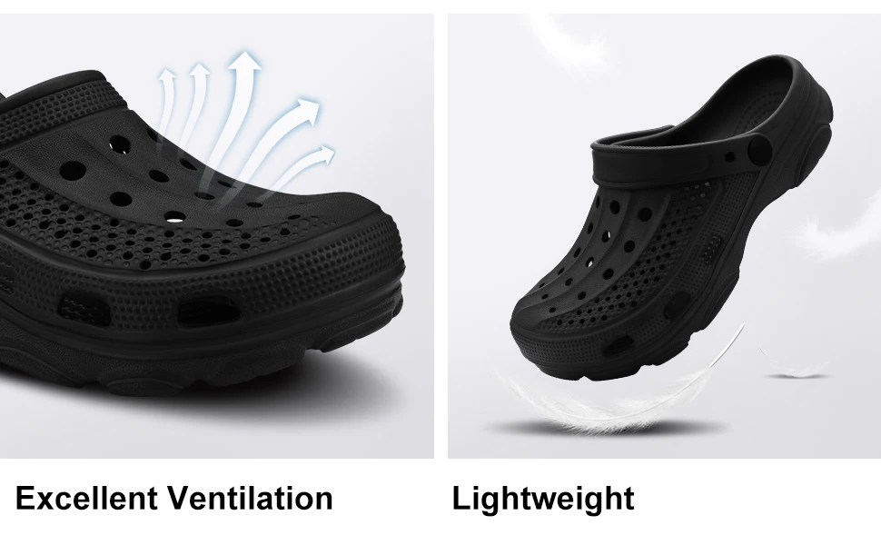 Smile Pop Casual Men Clogs Slippers Band Summer Slippers Outdoor Non-slip Beach Cozy Men Shoes Soft EVA Home Breathable Slippers