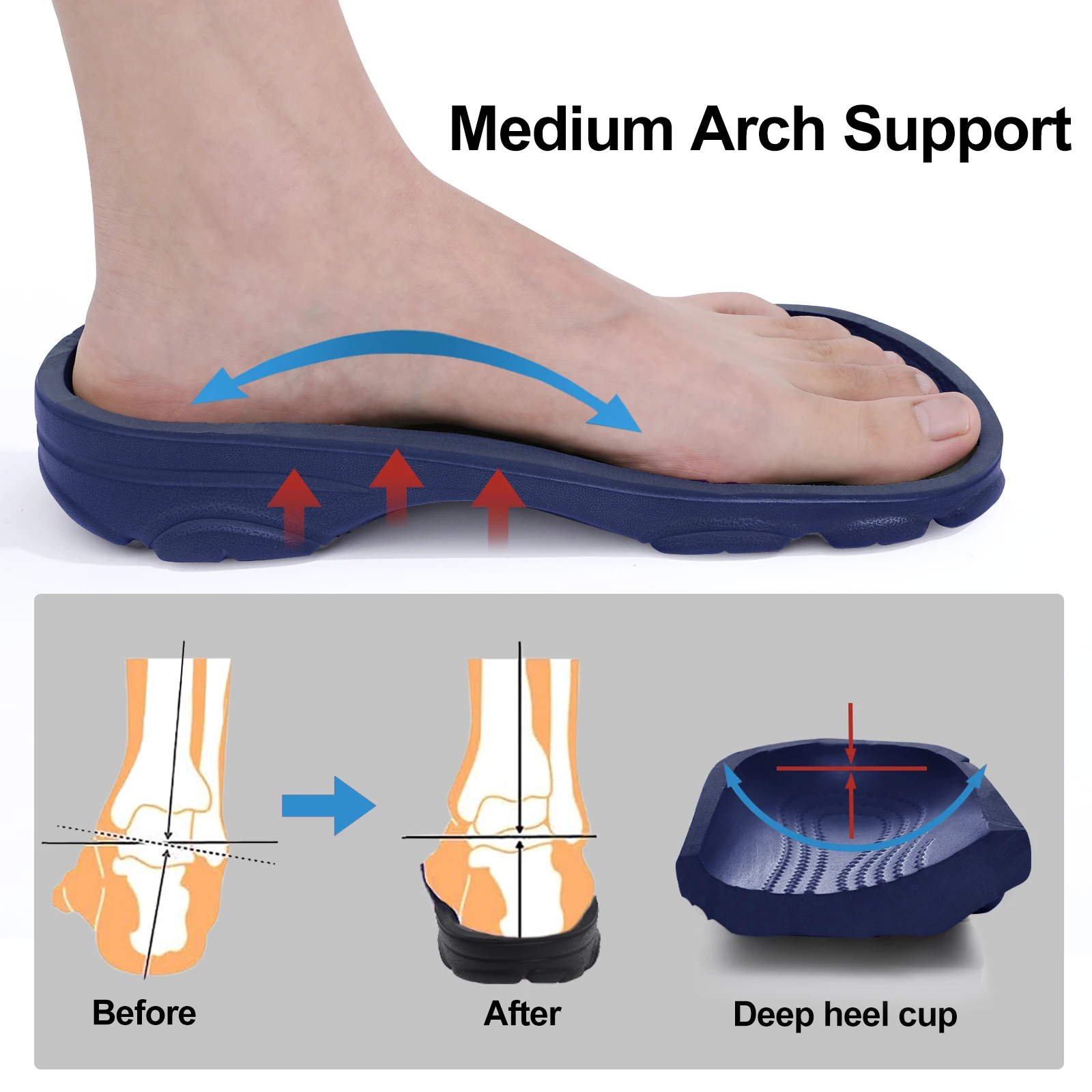 Smile Pop Casual Men Clogs Slippers Band Summer Slippers Outdoor Non-slip Beach Cozy Men Shoes Soft EVA Home Breathable Slippers