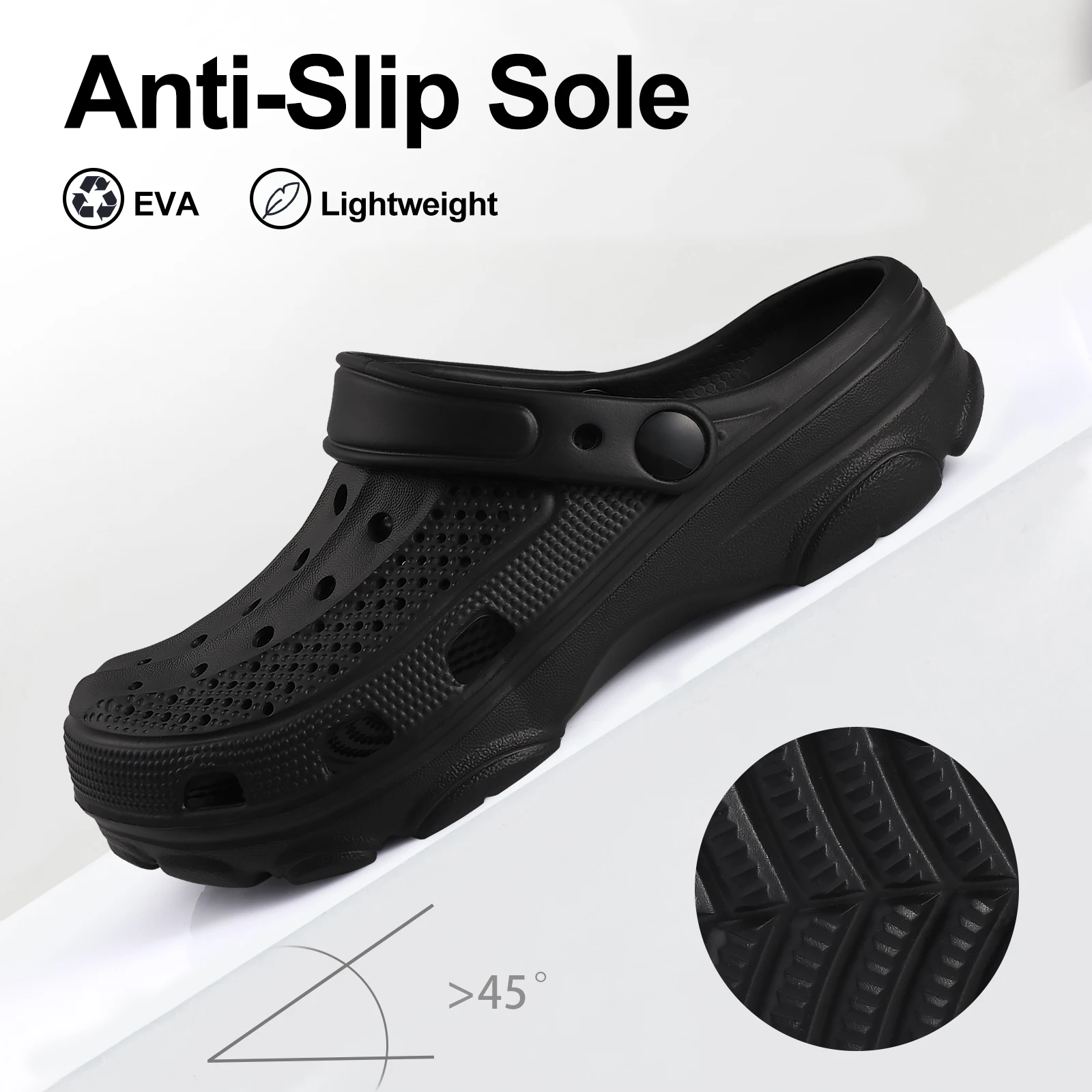 Smile Pop Casual Men Clogs Slippers Band Summer Slippers Outdoor Non-slip Beach Cozy Men Shoes Soft EVA Home Breathable Slippers