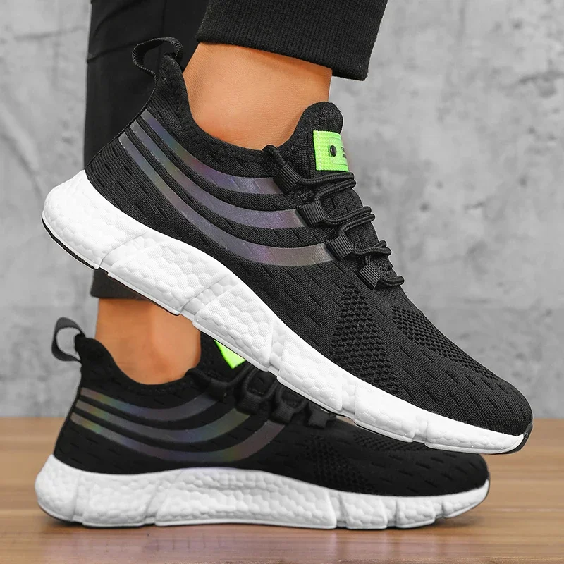 Men Casual Sports Shoes Breathable Lightweight Sneakers Anti-slip Flats Outdoor Running Walking Tenis Athletic Jogging Shoes