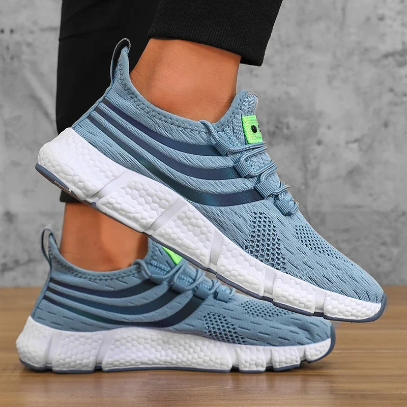 Men Casual Sports Shoes Breathable Lightweight Sneakers Anti-slip Flats Outdoor Running Walking Tenis Athletic Jogging Shoes