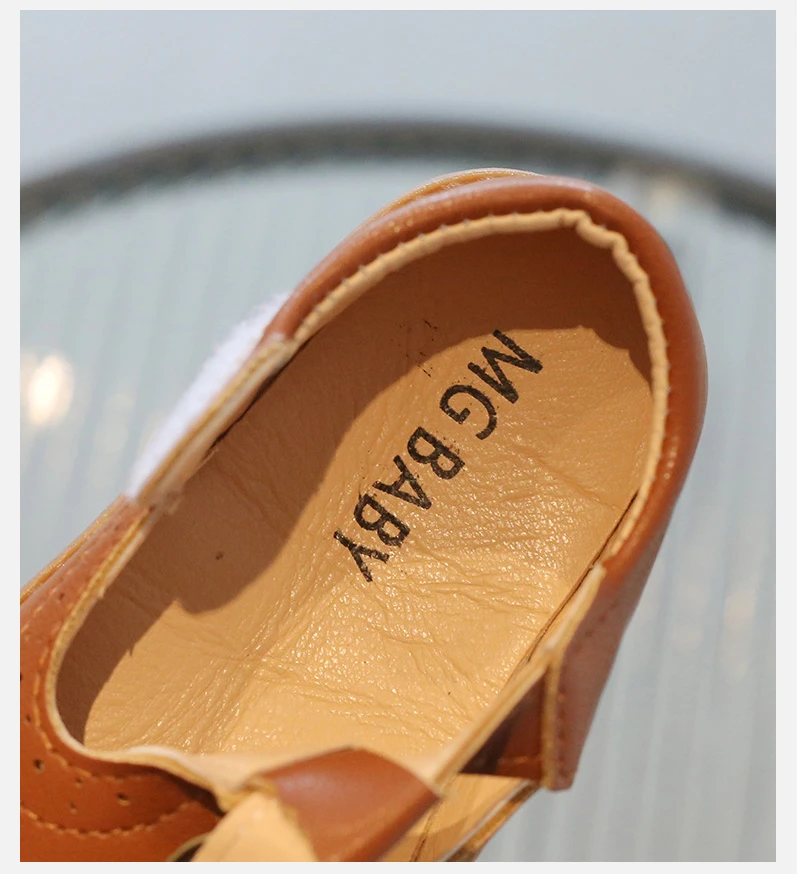 Spring Autumn Boy Leather Shoe Fashion Vintage Girls' Flat Shoes T-strap Children School Mary Janes Soft Soled Kids Single Shoes