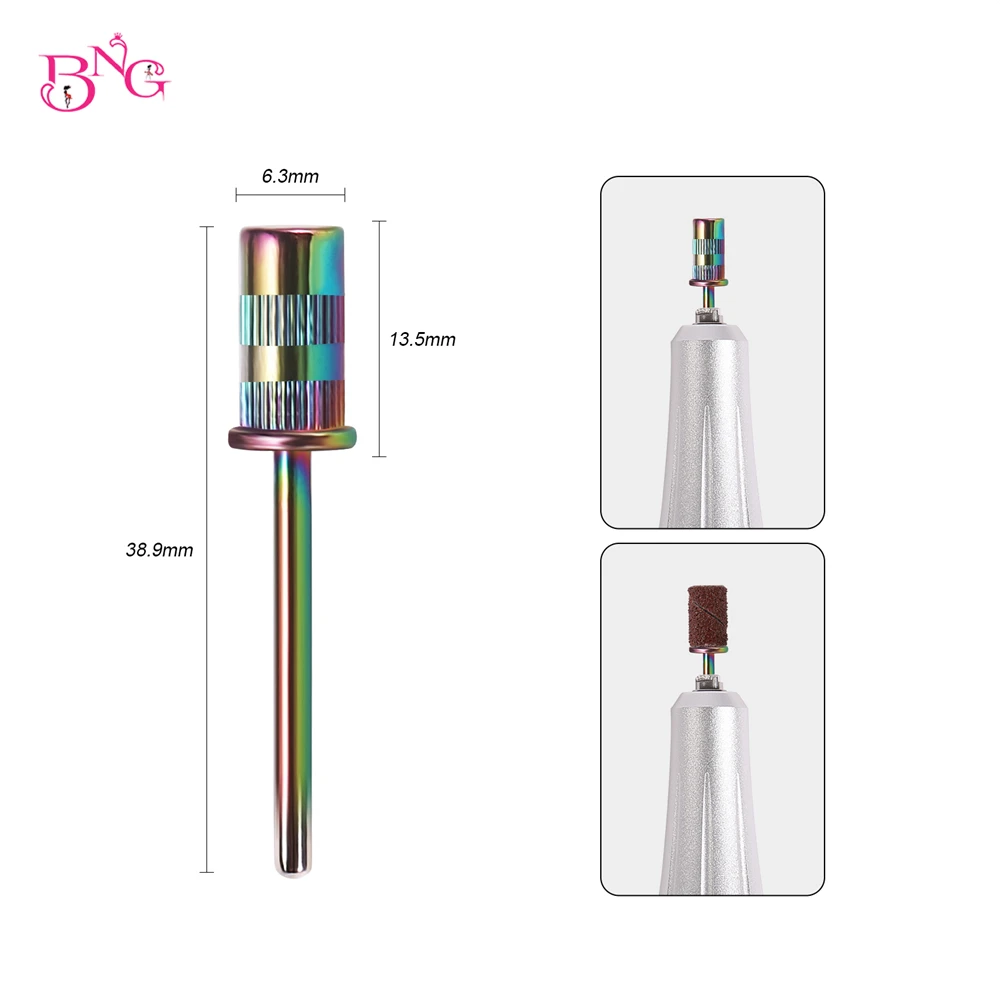 BNG 10Pcs Mandrel Nail Drill Bits for Nail Sanding Bands Nail Drill Shaft 3/32'' Drill Bits for Nails Mandrel Bit Manicure Tools