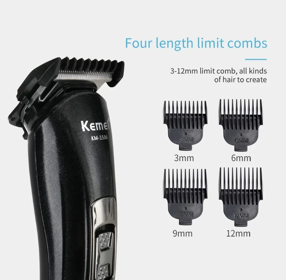 Kemei KM-1506 3 In 1 Electric Shaver USB Charging Hair Trimmer Electric Rechargeable Nose Professional Shaving Machine Trimmer