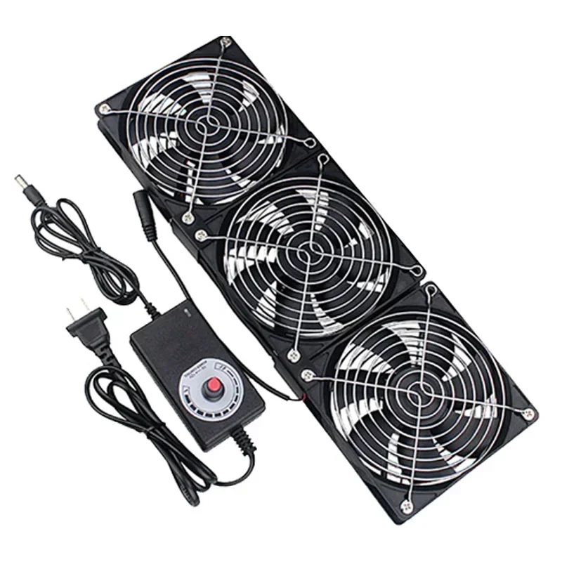12cm 3000RPM Exhaust Fan Bathroom Cooling Fan with Controller 3V-12V Btc Machine Chassis Workstation Cabinet Radiator Server Fan