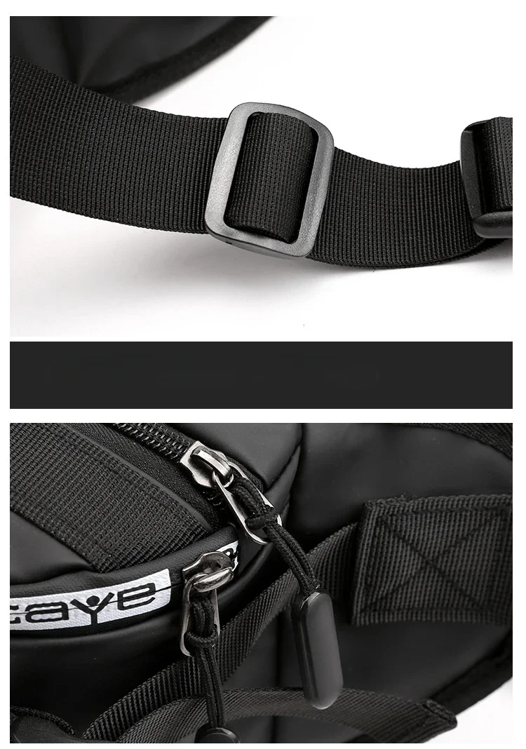2024 Large Capacity Anti-theft Male Belt Close-Fitting Waist Bags Multi-Functional Shoulder Bag Men Nylon Fanny Chest Fanny Pack