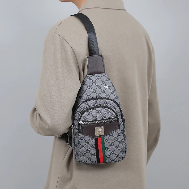 Men's Multifunction Messenger Bag Shoulder Cloth Chest Bags Crossbody Casual  Handbag with Earphone Hole