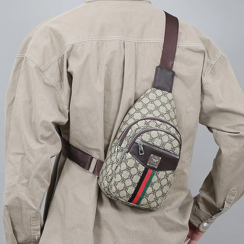 Men's Multifunction Messenger Bag Shoulder Cloth Chest Bags Crossbody Casual  Handbag with Earphone Hole