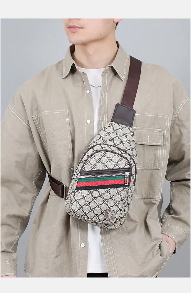Men's Multifunction Messenger Bag Shoulder Cloth Chest Bags Crossbody Casual  Handbag with Earphone Hole