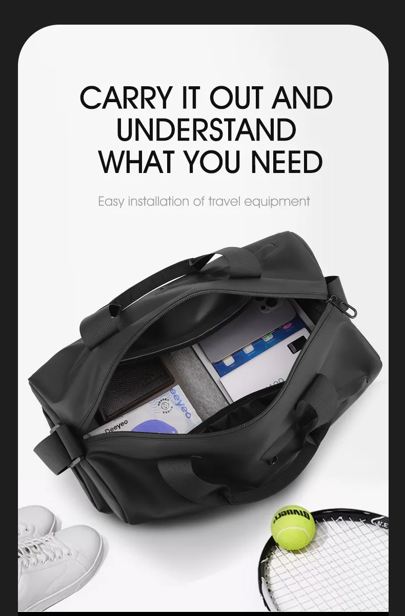 Zipper Large Capacity Oxford Travel Bags Solid Fitness Bags Thickened Fabric High Capacity Waterproof Luggage Sports Bags