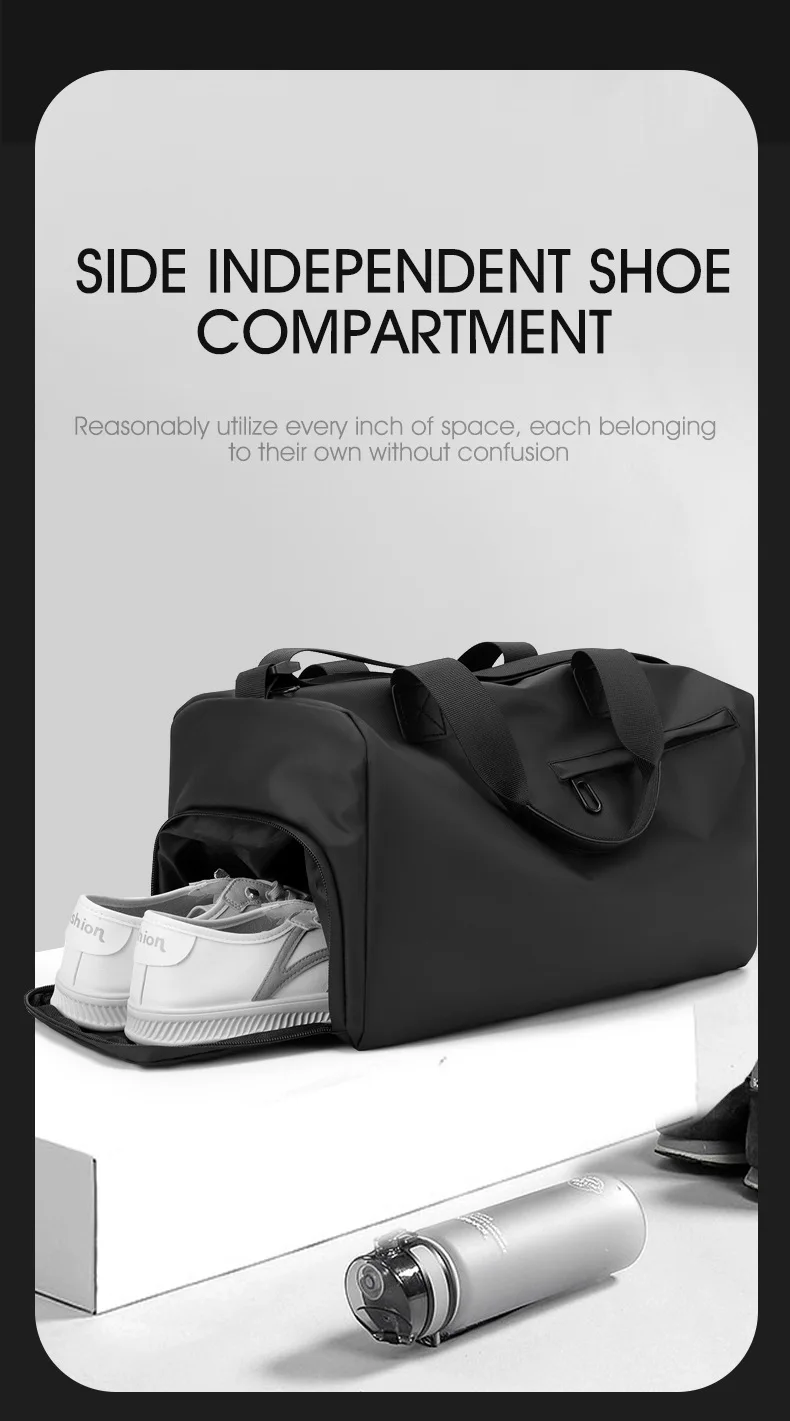 Zipper Large Capacity Oxford Travel Bags Solid Fitness Bags Thickened Fabric High Capacity Waterproof Luggage Sports Bags