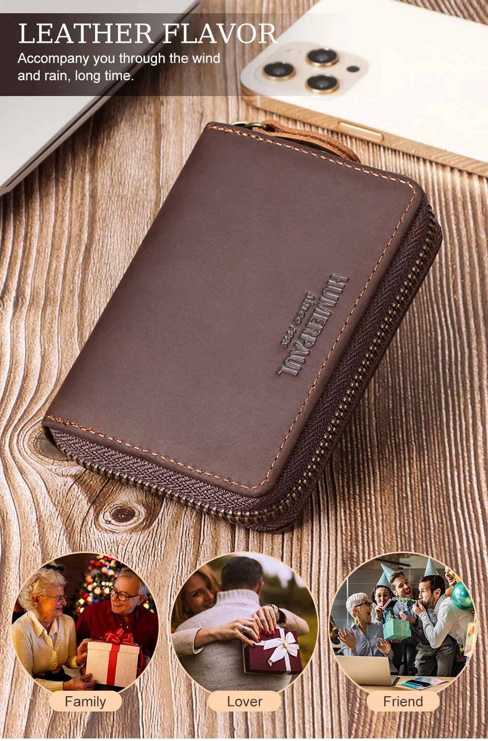 Crazy Horse Leather Business Card Holder Wallet RFID Bank/ID/Credit Card Case Anti Demagnetization Organizer Wallets
