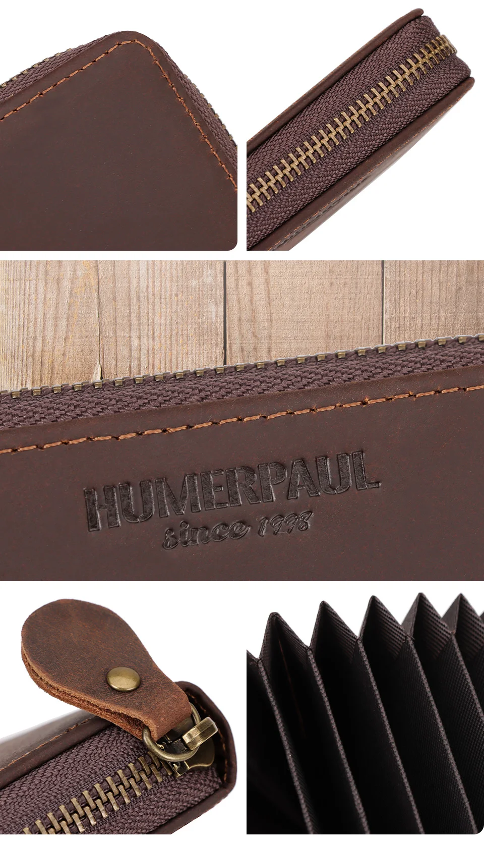 Crazy Horse Leather Business Card Holder Wallet RFID Bank/ID/Credit Card Case Anti Demagnetization Organizer Wallets