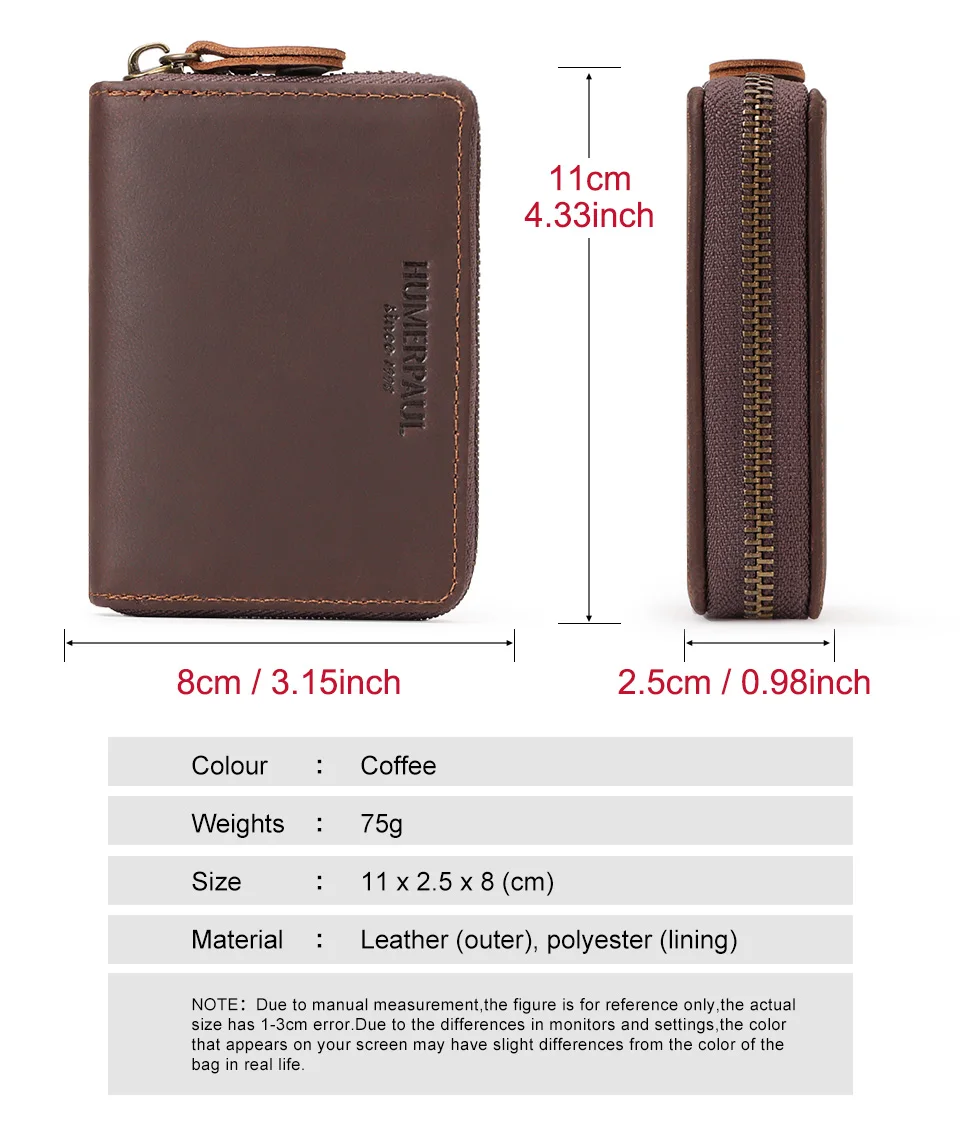 Crazy Horse Leather Business Card Holder Wallet RFID Bank/ID/Credit Card Case Anti Demagnetization Organizer Wallets