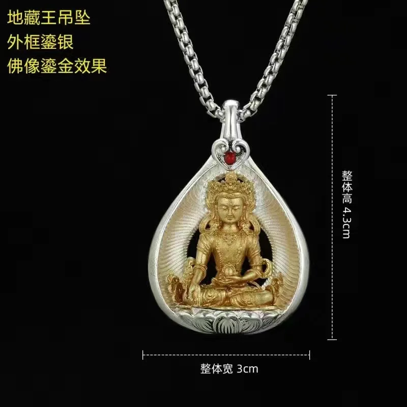 The Green Tara Avalokitesvara Manjushri Amitabha Buddha Pendant Necklace For Men Jewelry Blessing Amulet Necklace Women Gift