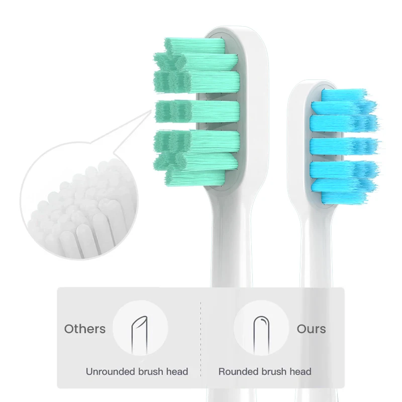 For Xiaomi Mijia T300/T500/T700 Replacement Brush Heads with Caps Sealed Package Soft Heads For Sonic Electric Toothbrushes