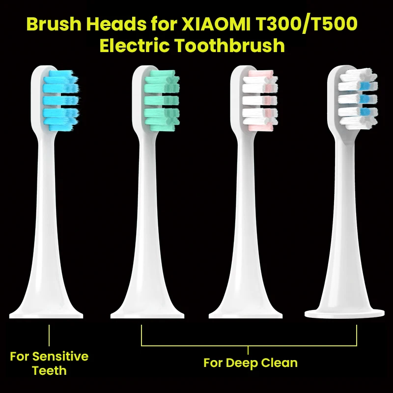 For Xiaomi Mijia T300/T500/T700 Replacement Brush Heads with Caps Sealed Package Soft Heads For Sonic Electric Toothbrushes