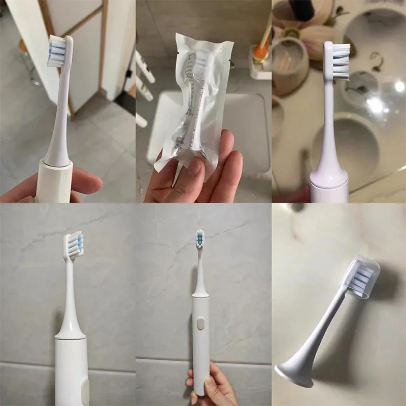 For Xiaomi Mijia T300/T500/T700 Replacement Brush Heads with Caps Sealed Package Soft Heads For Sonic Electric Toothbrushes