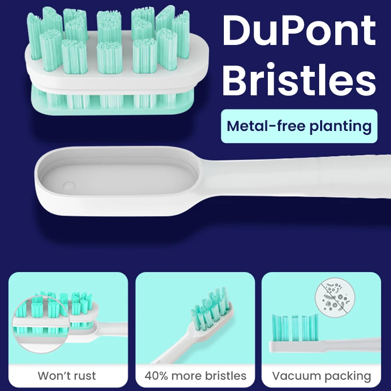 For Xiaomi Mijia T300/T500/T700 Replacement Brush Heads with Caps Sealed Package Soft Heads For Sonic Electric Toothbrushes
