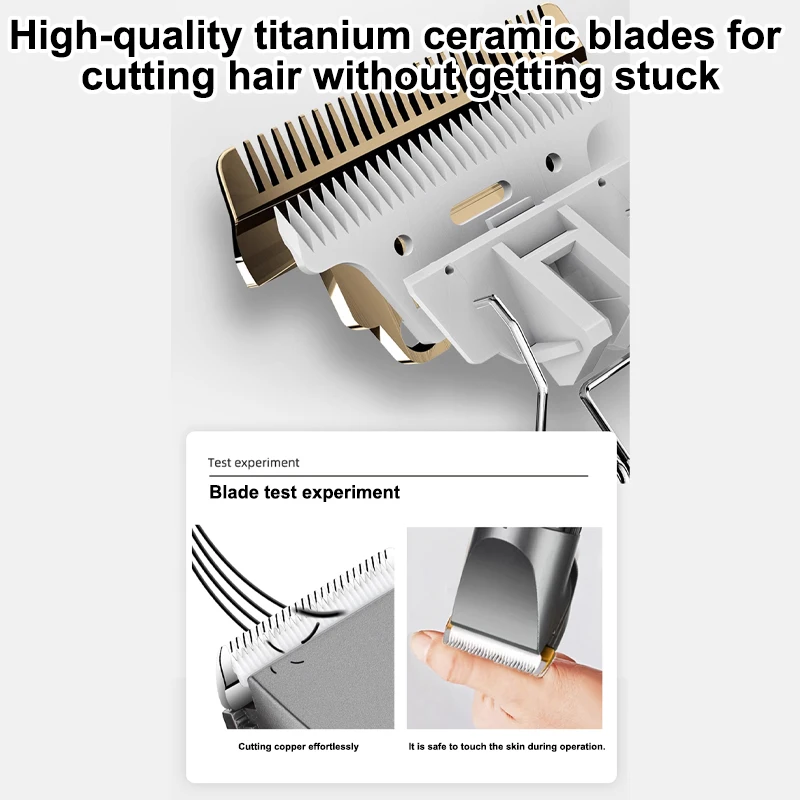 Electric Hair Clipper Men's Professional Hair Clipper Ceramic Blade Household Low Noise Trimmer USB Charging Men's Haircut Tools