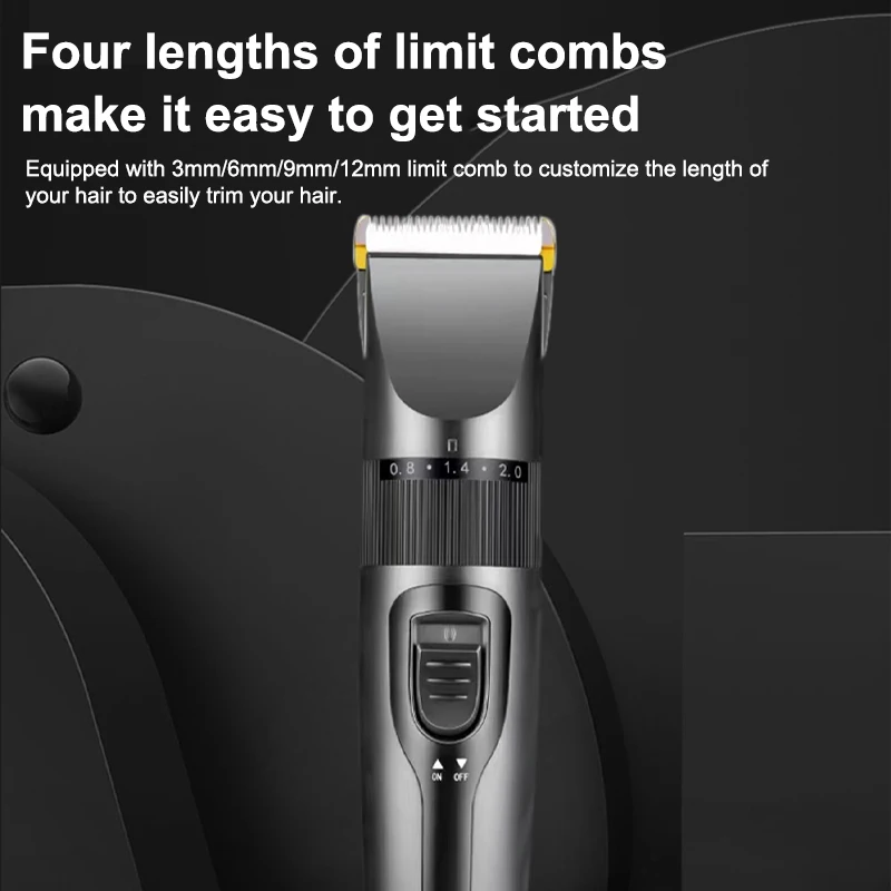 Electric Hair Clipper Men's Professional Hair Clipper Ceramic Blade Household Low Noise Trimmer USB Charging Men's Haircut Tools