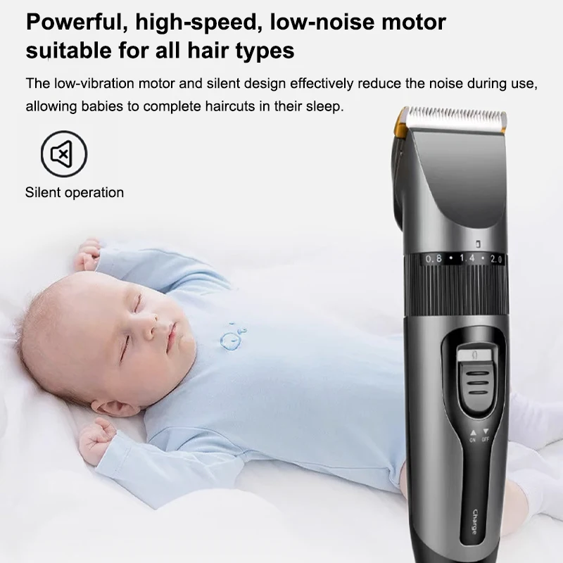 Electric Hair Clipper Men's Professional Hair Clipper Ceramic Blade Household Low Noise Trimmer USB Charging Men's Haircut Tools