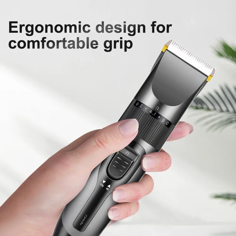 Electric Hair Clipper Men's Professional Hair Clipper Ceramic Blade Household Low Noise Trimmer USB Charging Men's Haircut Tools