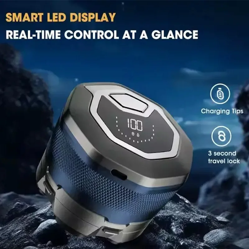 New Rechargeable Beard Trimmer Haircutter Six Rotary Blades Men's Razor LED Display 6D Head Bald Shaver