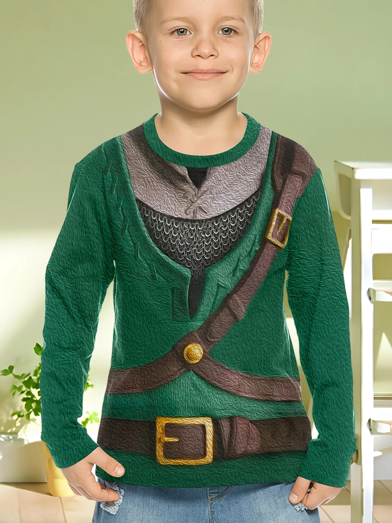 Children's Clothing Boys Tshirt Long Sleeve Cool Gamepad Pattern Print Kids Spring Fall Clothes Novelty Boy Clothes O-Neck Tops