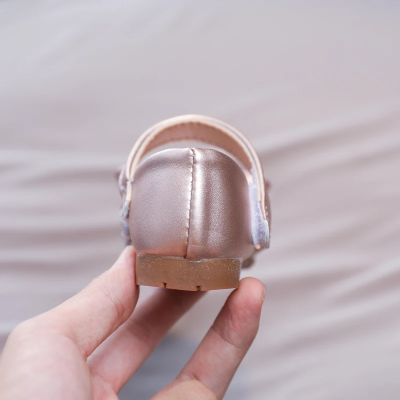 Chic Girl Shoes Rhinestone Chic Children's Leather Shoes Spring Autumn Bowknot Kids Fashion Princess Causal Party Flat Shoes