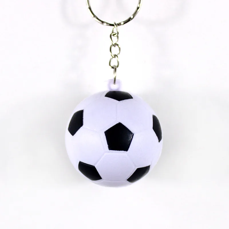24 Pack White Soccer Keychains,Mini Soccer Stress Ball Keychains,Sports Ball Keychains,School Carnival Reward for Kids