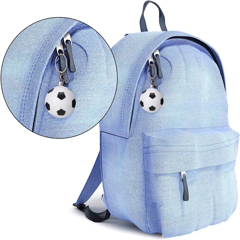 24 Pack White Soccer Keychains,Mini Soccer Stress Ball Keychains,Sports Ball Keychains,School Carnival Reward for Kids