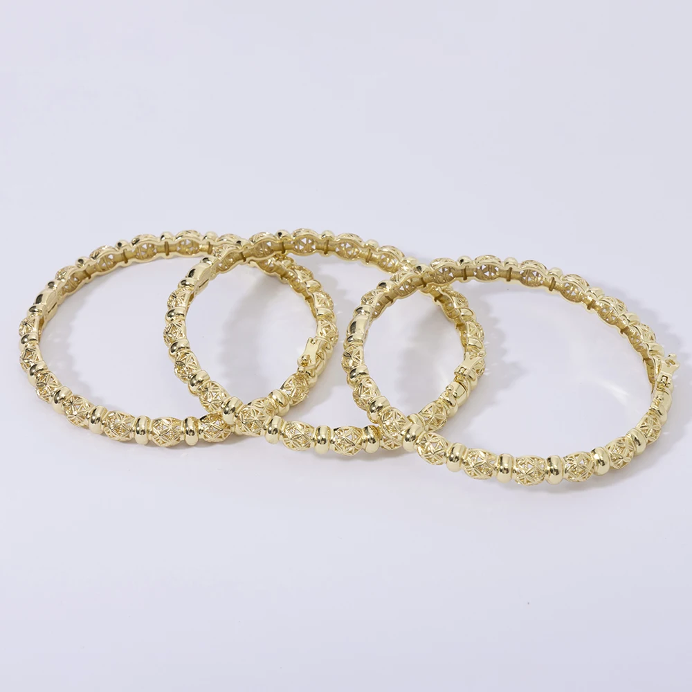 LUIZADA New Vintage Indian Women'S Bracelet African Wedding Luxury Gold Plated Bride Exquisite Lucky Bangle Jewelry