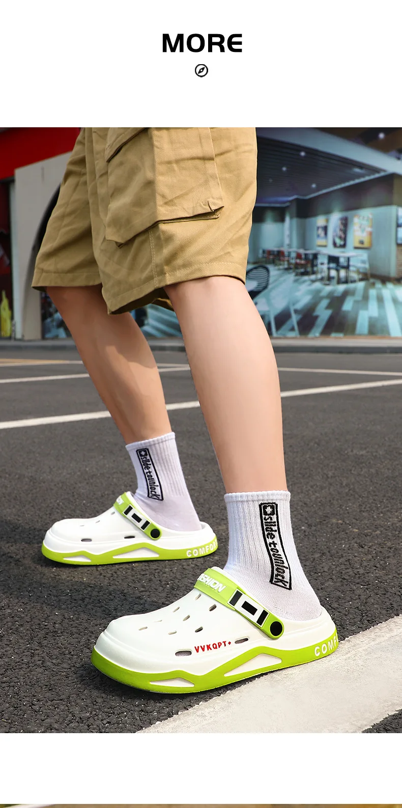 Fashion Clogs For Men EVA Light Hole Garden Shoes Outdoor Male Beach Sandals Home Bathroom Shoe Unisex Casual Slides