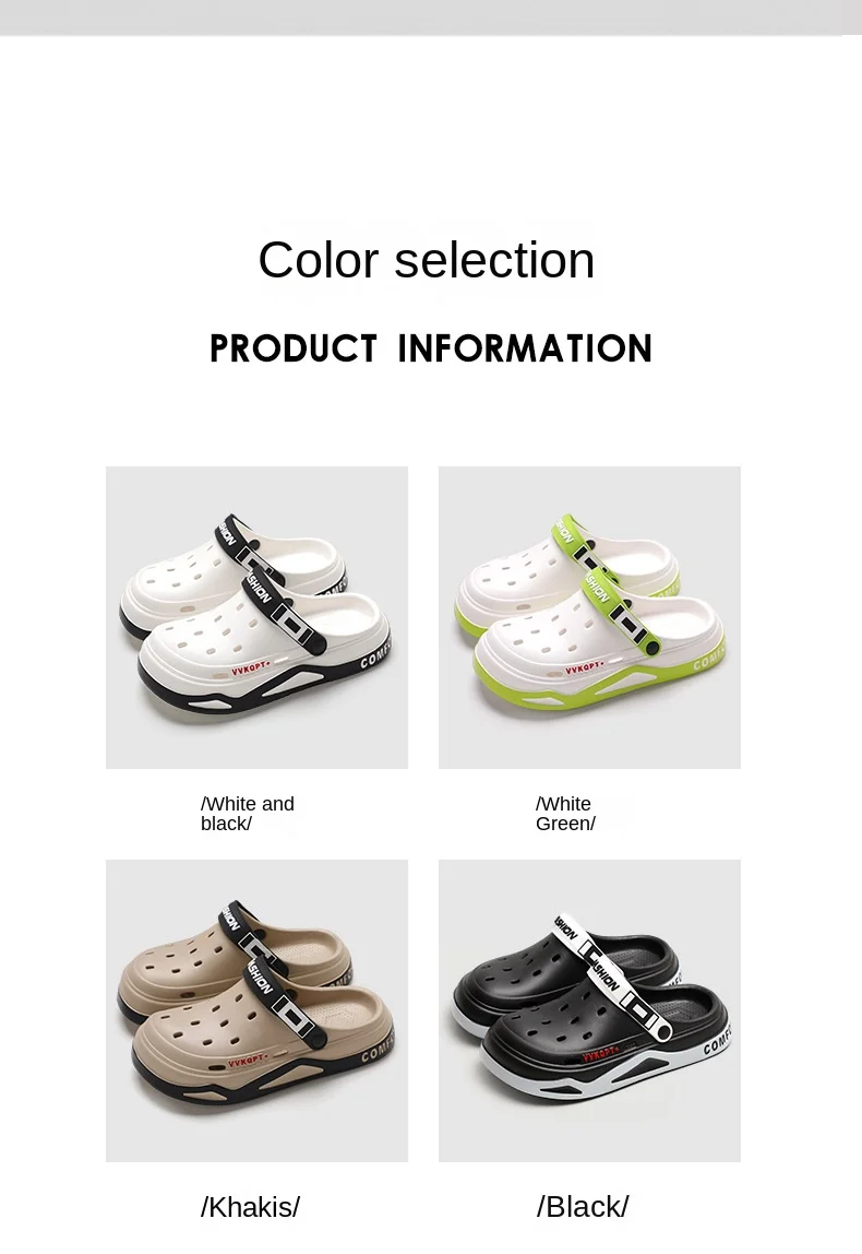 Fashion Clogs For Men EVA Light Hole Garden Shoes Outdoor Male Beach Sandals Home Bathroom Shoe Unisex Casual Slides