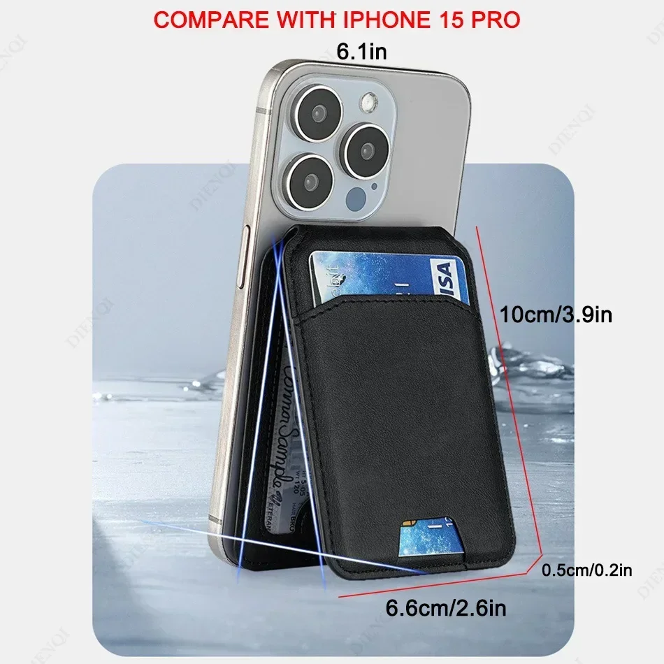 Magsafe Card Wallet Phone Stand PU Leather Magnetic Card Holder Phone Cases Bracket Stand with Kickstand for IPhone 13/14/15/16