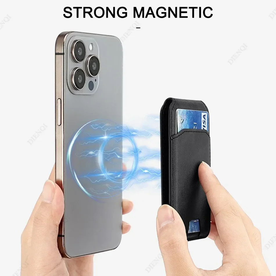Magsafe Card Wallet Phone Stand PU Leather Magnetic Card Holder Phone Cases Bracket Stand with Kickstand for IPhone 13/14/15/16