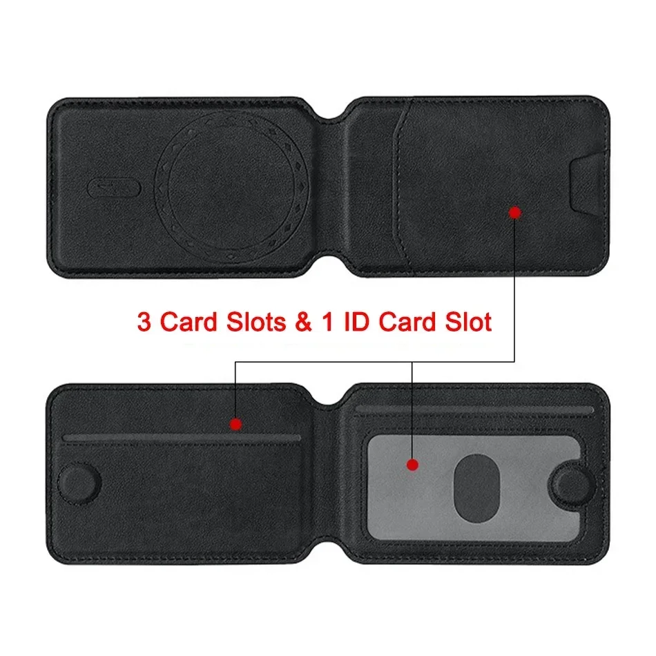Magsafe Card Wallet Phone Stand PU Leather Magnetic Card Holder Phone Cases Bracket Stand with Kickstand for IPhone 13/14/15/16